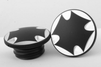 BLACK ANODISED GASCAP SET, MALTESE CROSS