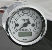 MMB RETRO SPEEDO CHR / WHT 220KMH