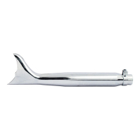 BATWING FISHTAIL UNIVERSAL MUFFLER 22" LONG CHROME