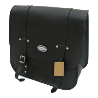 LEDRIE, SINGLE LEATHER SADDLEBAG. 30 LITER. BLACK