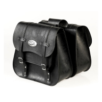 LEDRIE, REINFORCED RIGID LEATHER SADDLEBAG SET. THROW-OVER