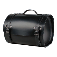 LEDRIE, MOTORCYCLE SUITCASE. BLACK LEATHER, 26 LITER