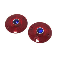 REPLACEMENT TURN SIGNAL LENS. FLAT LENS. RED WITH BLUE DOT