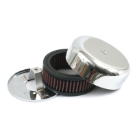 K&N, AIR CLEANER ASSEMBLY. CHROME BONNET 5.25" (133MM)