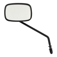 LATE OEM STYLE MIRROR, LONG STEM, LEFT SIDE. BLACK