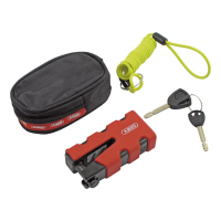 ABUS, 77 GRANIT SLEDG 'GRIP STYLE' DISC BRAKE LOCK. RED