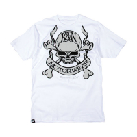 T-SHIRT; SKULL & BONES, WHITE