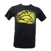 ALL BALLS T-SHIRT BLACK YELLOW PRINT