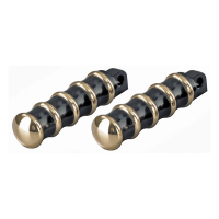 K-TECH, VINTAGE RIDER FOOT PEGS. BLACK & BRASS