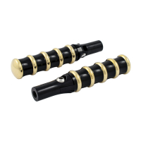 K-TECH, VINTAGE FOLDING FOOT PEGS. BLACK & BRASS