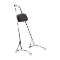 BURLY, SISSY BAR. 20" CHROME, WITH BACKREST PAD