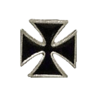 BIKER PINS MALTESE CROSS PIN BLACK