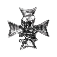 SKULL N CROSSBONES W/CHOPPER CROSS PIN