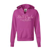 S&S LADIES HOODIE, LOGO, RASPBERRY, M