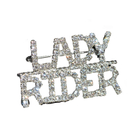 LADY RIDER RHINESTONE LAPEL PIN