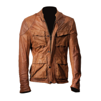 DMD SOLO RIDER LEATHER JACKET, BROWN