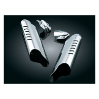 KURYAKYN, LOWER LEG DEFLECTOR SHIELDS. CHROME