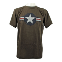 ARMY SURPLUS AIR FORCE STAR & BARS T-SHIRT GREEN