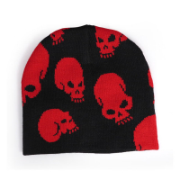 BEANIE RED SKULLS