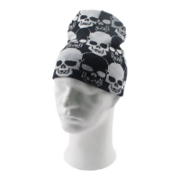 BEANIE BLACK/WHITE SKULLS