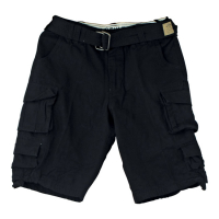 STONE WASHED SHORTS, BLACK, S