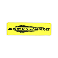 MOTORCYCLE STOREHOUSE, LOGO PATCH. YELLOW