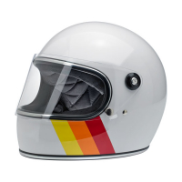 BILTWELL GRINGO S HELMET WHITE TRI-STRIPE