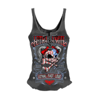 LETHAL THREAT USA GIRL SKULL LACE UP TANK TOP