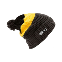 ROEG AVERELL POM KNIT BEANIE BLACK/YELLOW/ANTHRACI