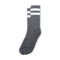 AMERICAN SOCKS MID HIGH WHITE NOISE, DOUBLE WHITE STRIPED