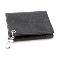 AMIGAZ BLACK SOFT LEATHER TRIFOLD WALLET