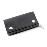 AMIGAZ BLACK SOFT LEATHER BIKER WALLET