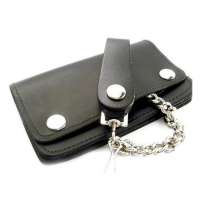 AMIGAZ BLACK LEATHER BIKER CHAIN WALLET