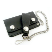 AMIGAZ BLACK LEATHER BIKER CHAIN WALLET JR.