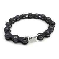 AMIGAZ BLACK BIKE CHAIN BRACELET 8"