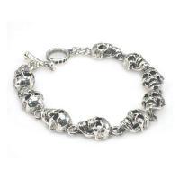 AMIGAZ FLAT SKULL CHAIN BRACELET 7,5"