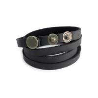 AMIGAZ BLACK MULTI WRAP LEATHER ARM BAND