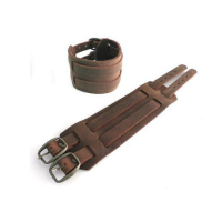 AMIGAZ BROWN BUCKLE LEATHER CUFF BRACELET