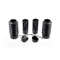 CULT-WERK, 6-PIECE FORK TUBE COVER KIT. GLOSS BLACK. LOGO