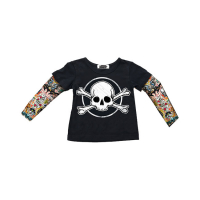 LT, KIDS TATTOO SLEEVE SHIRT SKULL & BONES