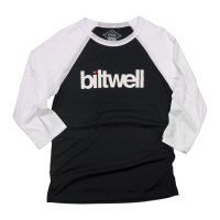 BILTWELL HELVETICA RAGLAN T-SHIRT BLACK/WHITE