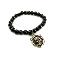 AMIGAZ BLACK GLASS BEAD BRACELET