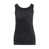 QUEEN KEROSIN WILD & FREE TANK TOP ANTHRACITE