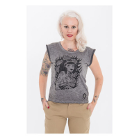 QUEEN KEROSIN TATTOO GIRL T-SHIRT GREY