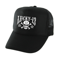 LUCKY 13 SKULL STARS TRUCKER CAP FOAM MESH PRINTED