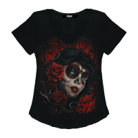 LT RED CATRINA T-SHIRT BLACK