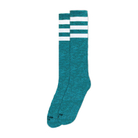 AMERICAN SOCKS KNEE HIGH TURQUOISE NOISE, TRIPLE STRIPED