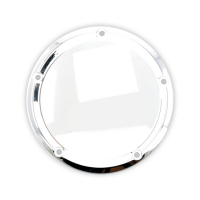 DERBY COVER, SMOOTH DOMED. CHROME