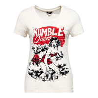 QUEEN KEROSIN RUMBLE QUEEN VINTAGE T-SHIRT OFFWHIT