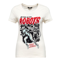 QUEEN KEROSIN ROBOTS VINTAGE T-SHIRT OFFWHITE